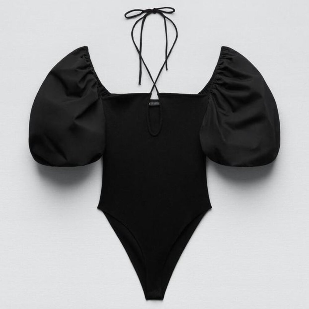 Puff-Sleeved Bodysuit